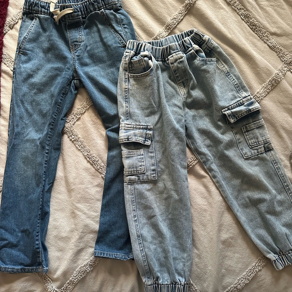 Old Navy Boys Denim Cargo Jeans - Blue and Light Blue size 6